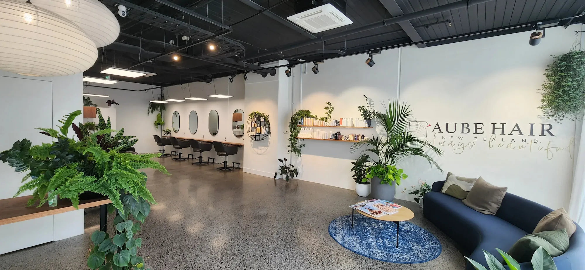 Interior of Aube Hair salon