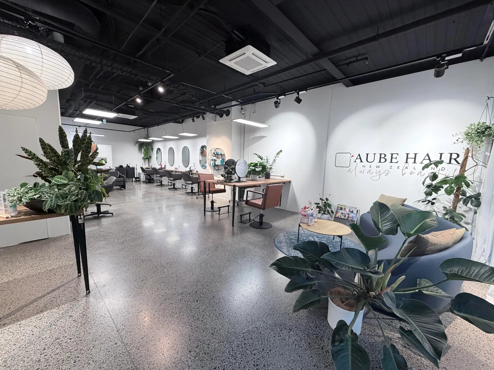 Interior of Aube Hair salon